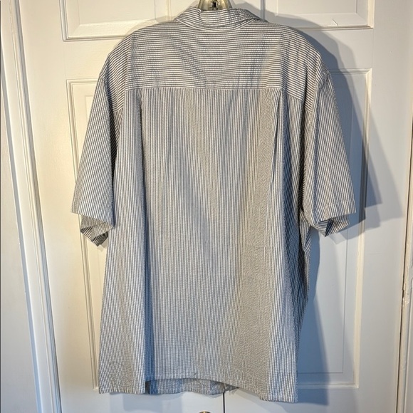 Harbor Bay Blue Casual Button Down Shirt Lightweight Cotton - Picture 2 of 6